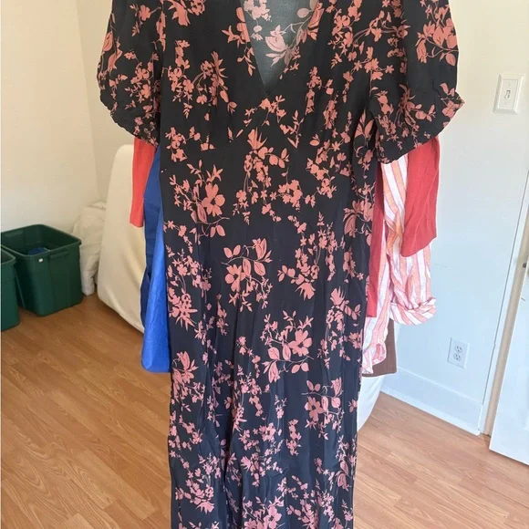 a new day Black Maxi Dress with Dusty Rose Floral Print - Picture 3 of 3